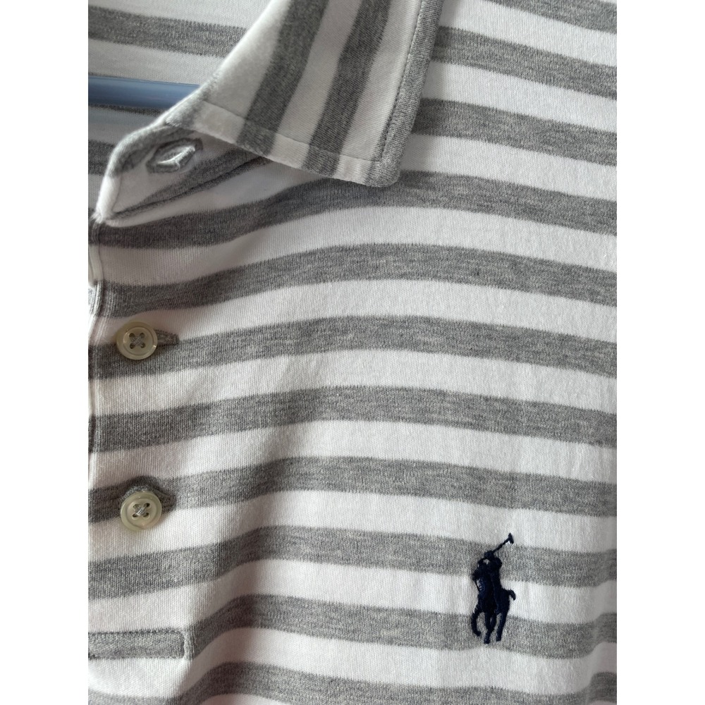 Polo Ralph Lauren Men Classic Fit Striped Short Sleeve Polo Shirt XL Gray White - Picture 4 of 16